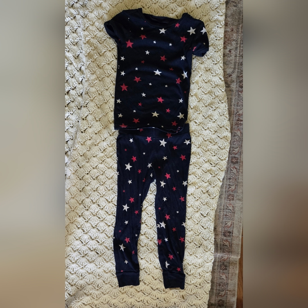 Old Navy Boys Kids Pajama Set - Navy with Red and White Stars Summer